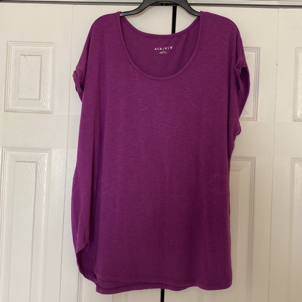 Ava & Viv Purple Tunic Top Size 2X - Picture 2 of 7